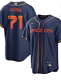 Men's Houston Astros #71 Josh Hader 2022 Navy Blue City Connect Cool Base Stitched Jersey Dzhi,baseball caps,new era cap wholesale,wholesale hats